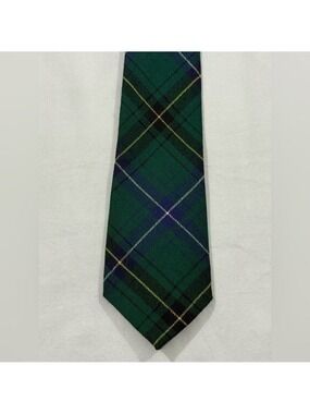 Henderson Scotland Green Tartan Plaid Tie Wool Classic Scottish Necktie
